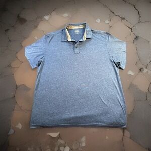 G.H. Bass & Co XL Blue Heather Polo Shirt Stretch Casual Golf Mens